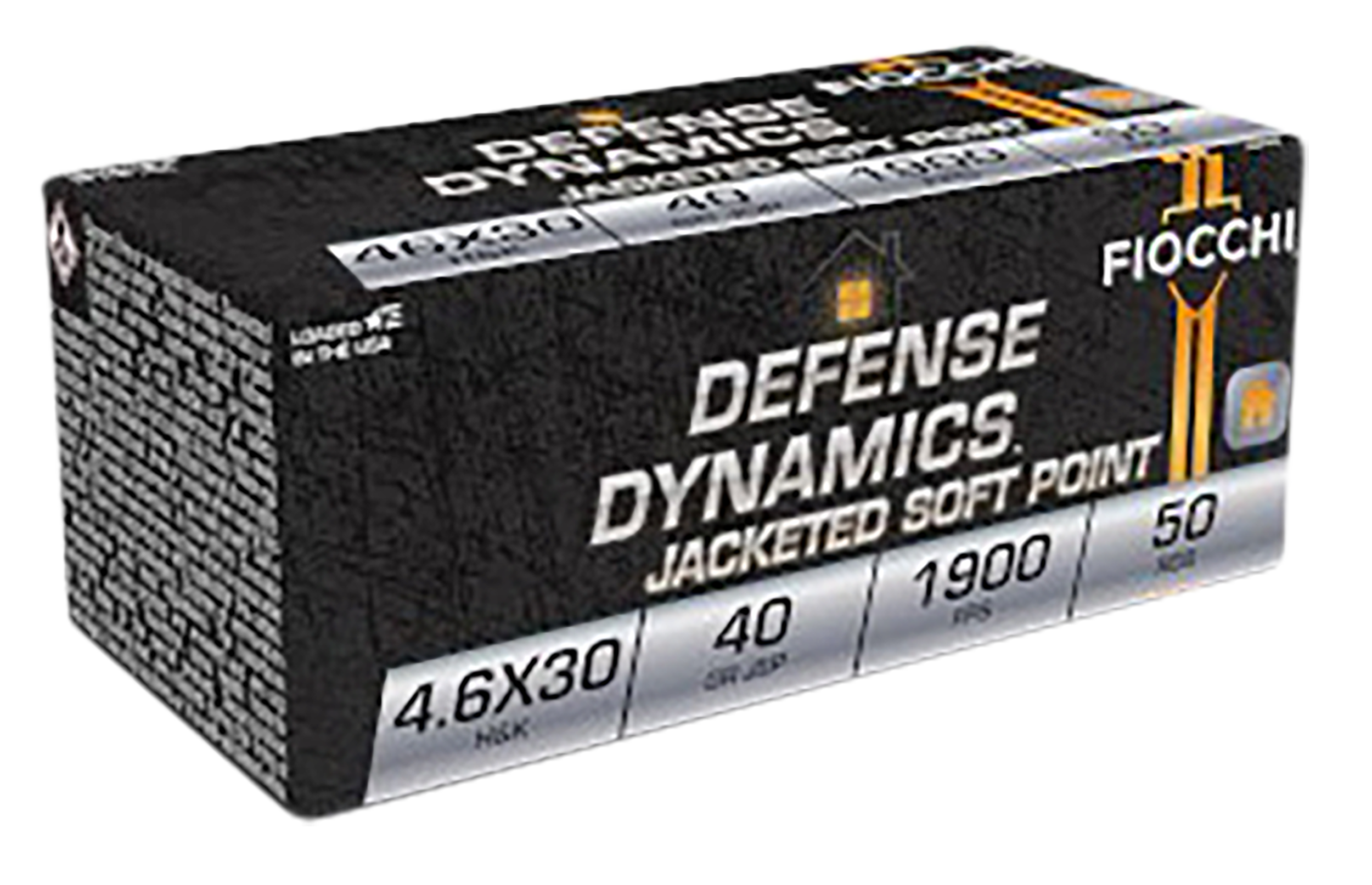 Fiocchi 46EXB Defense Dynamics 4.6x30mmH&K 40gr Jacketed Soft Point 50 Per Box/20 Case