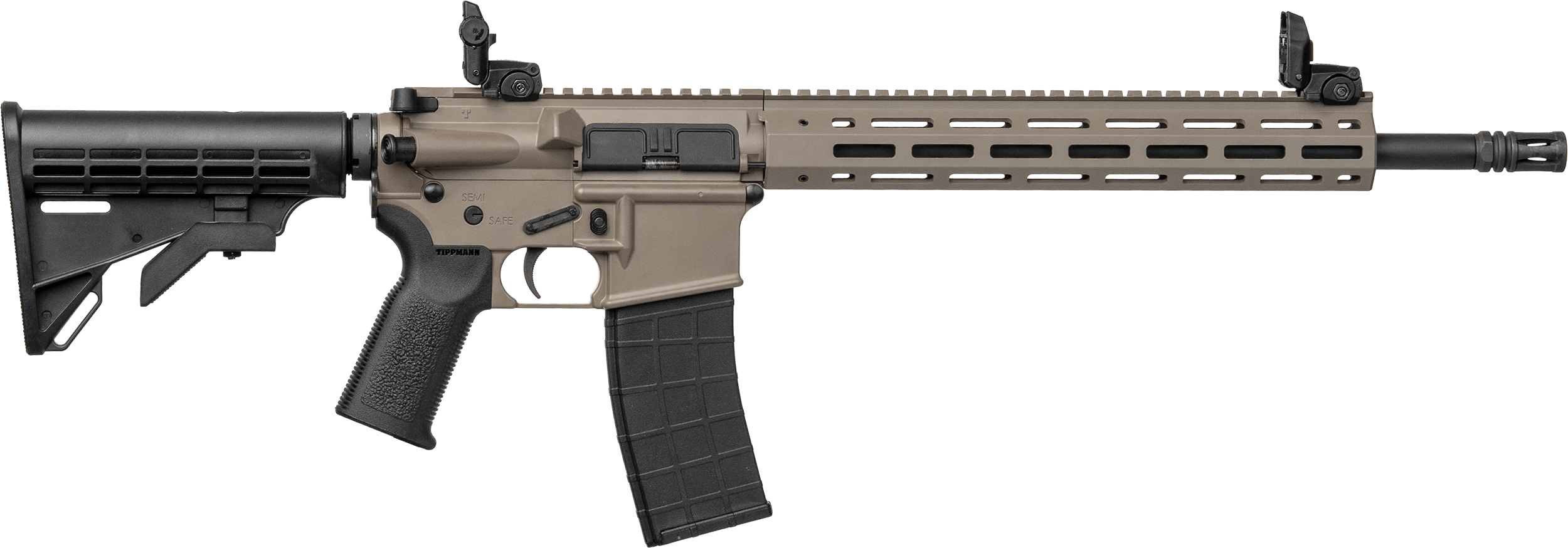 Tippmann Arms A101164 M4 Elite MSR 22 LR 25+1 16" Black Parkerized Threaded Barrel, Flat Dark Earth Aluminum Receiver w/Picatinny Rail, M-LOK Handguard, Black Adj CAR15 Polymer Stock, Black Gen2 Grip,