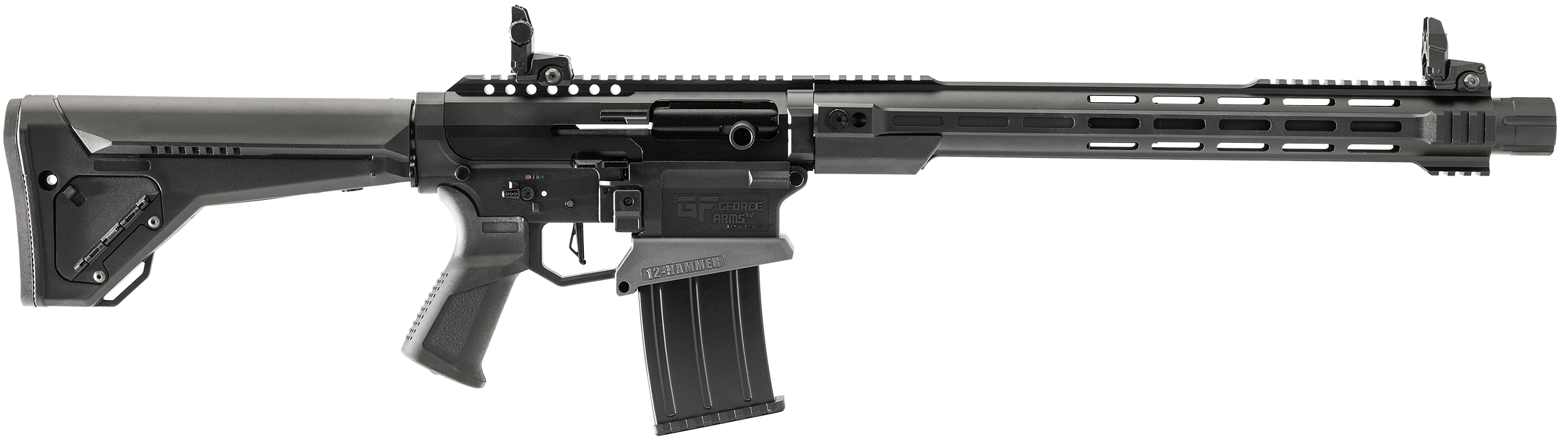 Gforce Arms GF12HMRB MKX3 12-Hammer 12 Gauge Semi-Auto 3" 5+1 18.50" Black Steel Barrel, Black Anodized Aluminum Receiver, Fixed Synthetic Stock