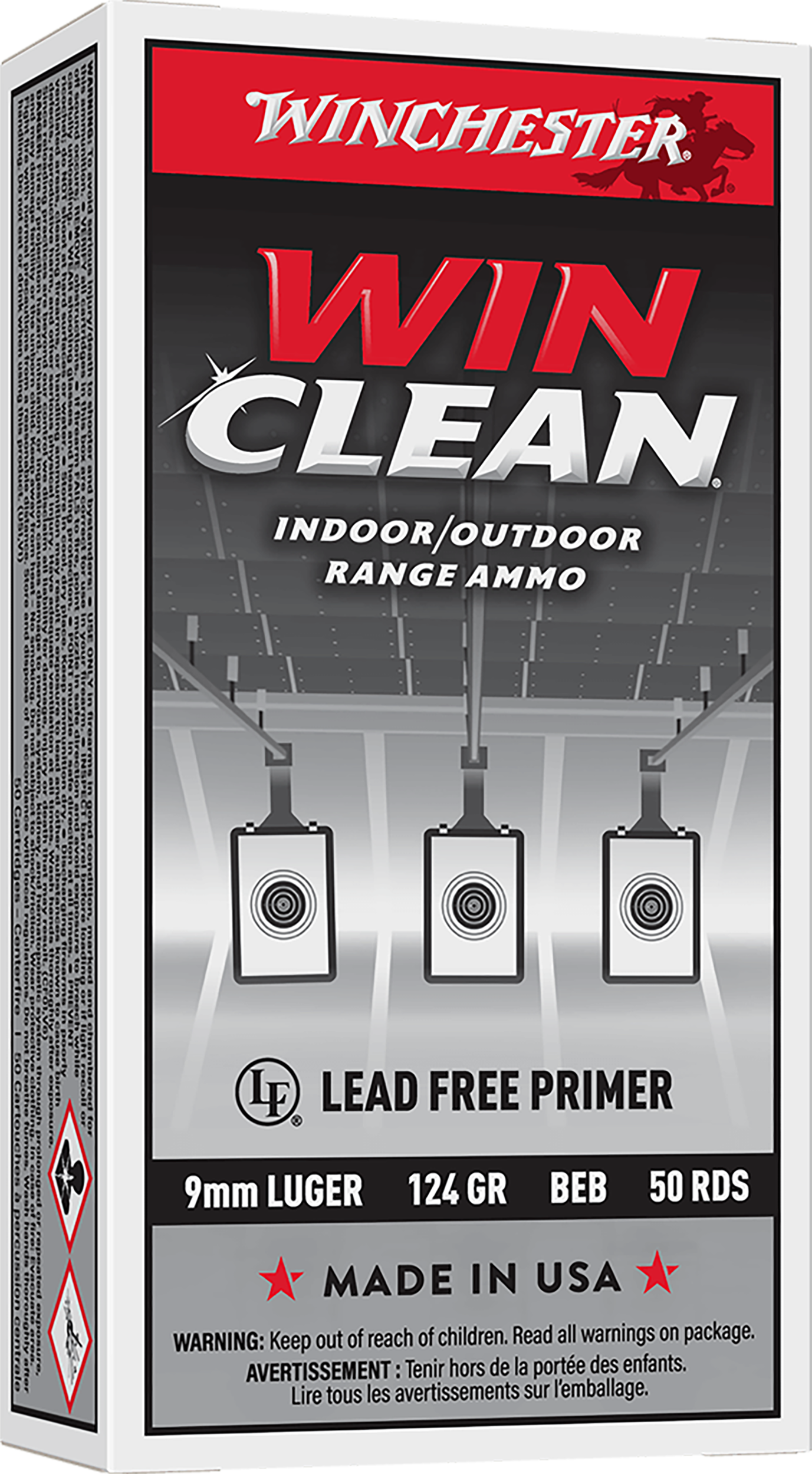 Winchester Ammo WC92 Super X  9mmLuger 124gr Winclean Brass Enclosed Base 50 Per Box/10 Case