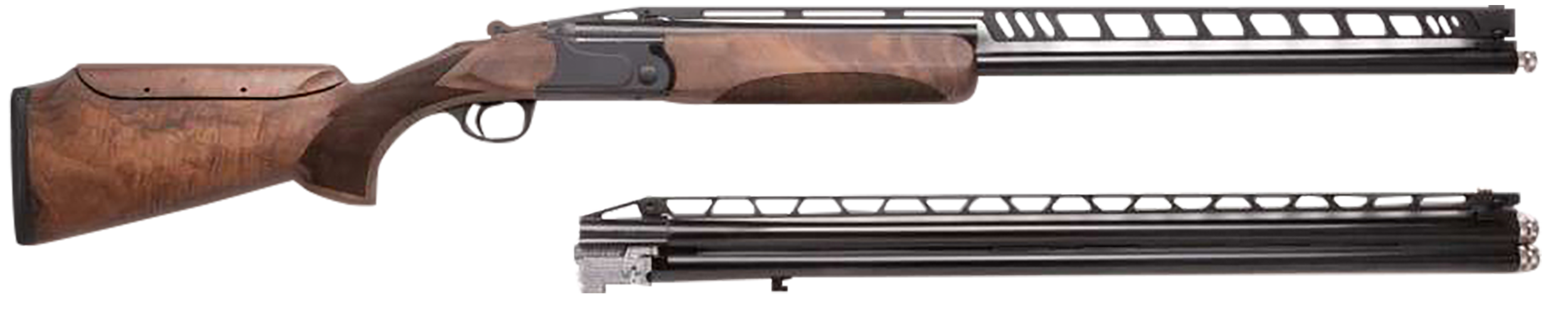 Charles Daly 930410 202 Unsingle Combo 12 Gauge Break Open 2.75" 2rd 32" Black Over/Under Vent Rib Barrel, Black Steel Receiver, Adj Cheek Riser Walnut Wood Stock