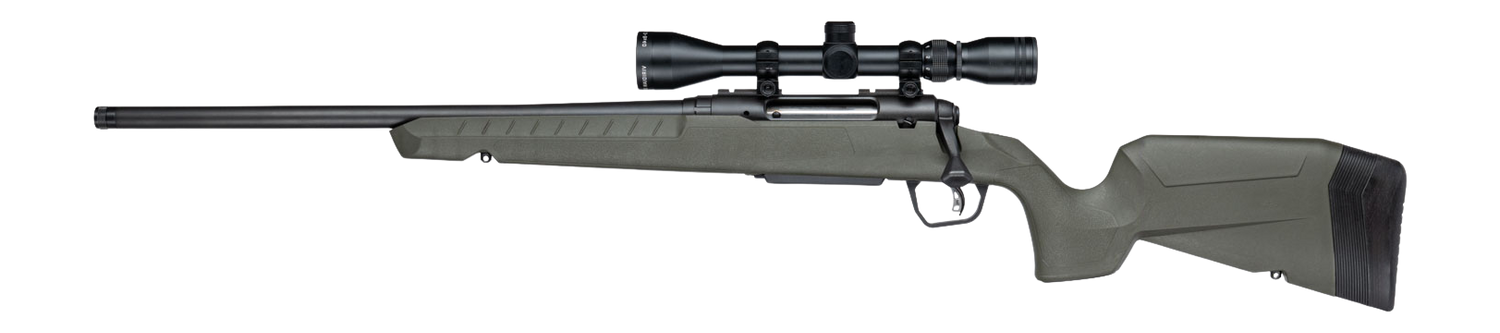 Savage Arms 33185 Axis 2 XP 22-250 Rem 4+1 20" Matte Black Carbon Steel Threaded Barrel & Drilled & Tapped Receiver, OD Green Synthetic Fixed w/Pistol Grip Stock, 3-9x40mm Duplex Scope, Left Hand