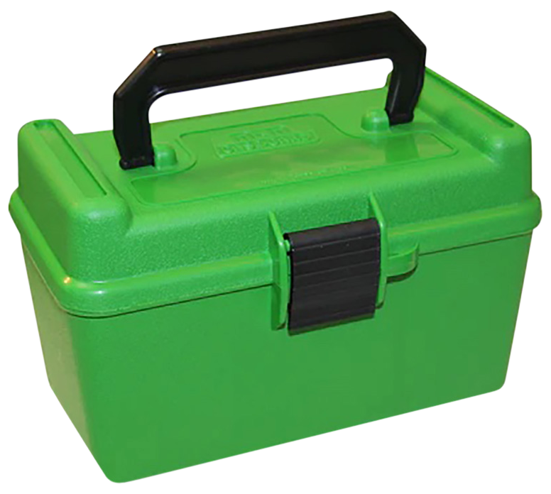 MTM Case-Gard H50XL10 Deluxe Ammo Box  300 WSM/300 RUM Green Polypropylene 50rd