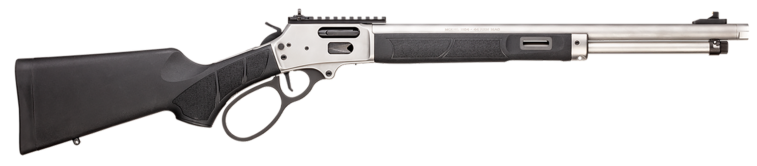 Smith & Wesson 13812 1854  44 Mag 9+1 19.25" Stainless Steel Threaded Barrel, Picatinny Rail Receiver, Fixed Black Synthetic Stock