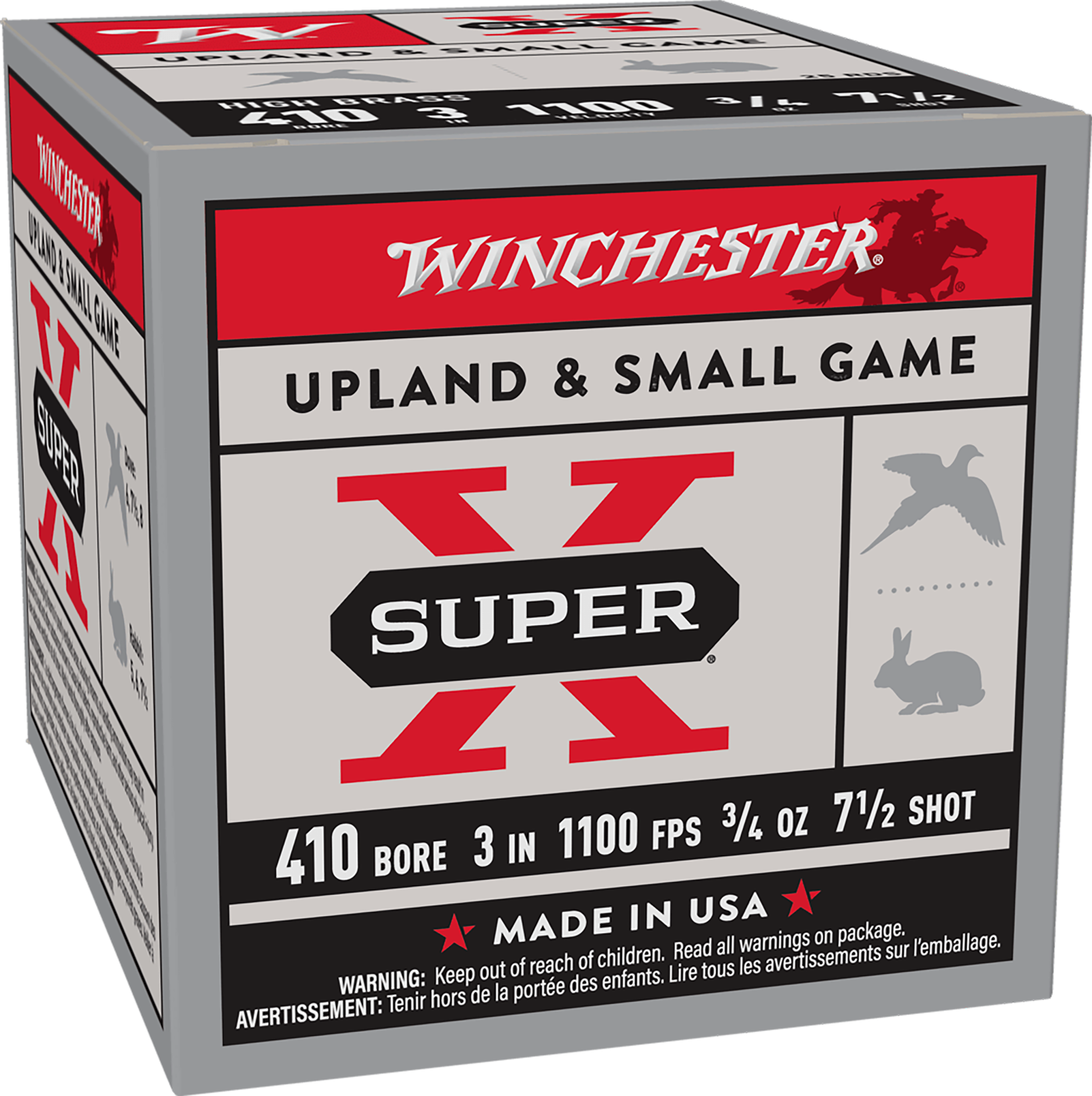 Winchester Ammo X413H7 Super X Heavy Game Load High Brass 410Gauge 3" 3/4oz 7.5Shot 25 Per Box/10 Case