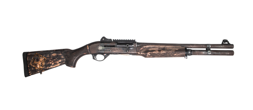 MAC 21000122APOC Apocalypse  12 Gauge Semi-Auto 3" 5+1 18.50" Multicolor Distressed Cerakote Barrel, Multicolor Engraved & Distressed Cerakote Receiver w/Picatinny Rail, Aged, Distressed & Engraved Wo