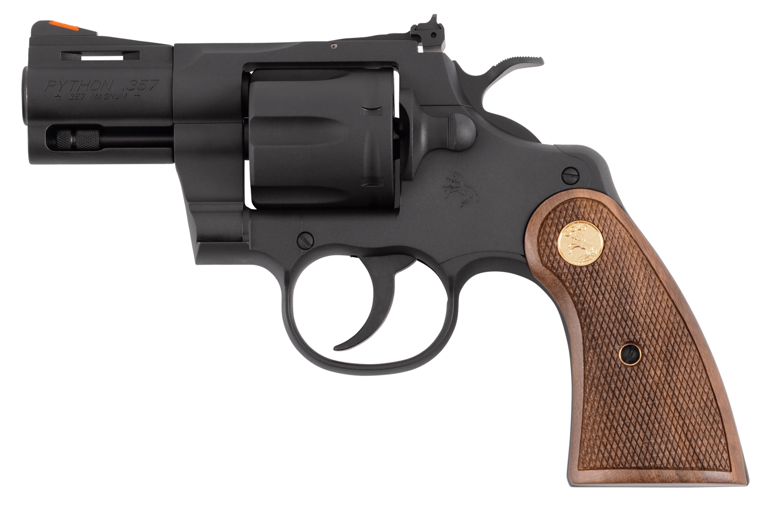 Colt Mfg PYTHONBM2WTS Python 357 Mag 38 Special 6 Shot 2.50" Matte Blued Carbon Steel Barrel, Cylinder & Frame, Exposed Hammer