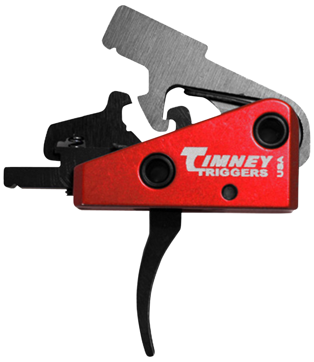 Timney Triggers 662S Targa Short Trigger Two-Stage Curved Trigger with 2 lbs Draw Weight & Black/Red Finish for AR-Platform
