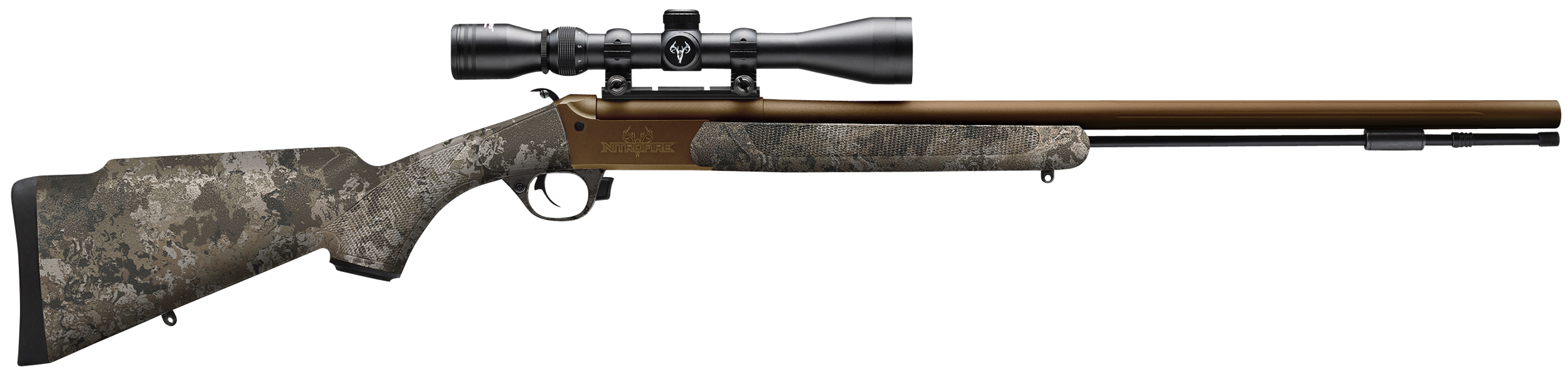 Traditions CR5848804425 NitroFire VAPR w/Scope 50 Cal 209 Primer 26" Burnt Bronze Cerakote Fluted & Tapered Barrel, Drilled & Tapped Receiver, Veil Wideland Fixed Synthetic Stock, 3-9x40mm Duplex