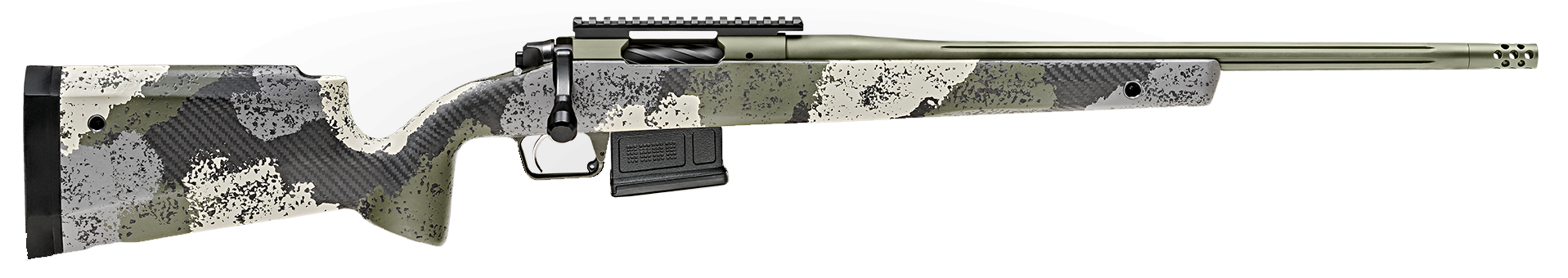 Springfield Armory BAW9206CMG Model 2020 WayPoint  6mm Creedmoor 5+1 Cap 20" Mil-Spec Green Cerakote Rec/Barrel Evergreen Camo Carbon Fiber Hybrid Profile with M-LOK Stock Right Hand (Full Size)