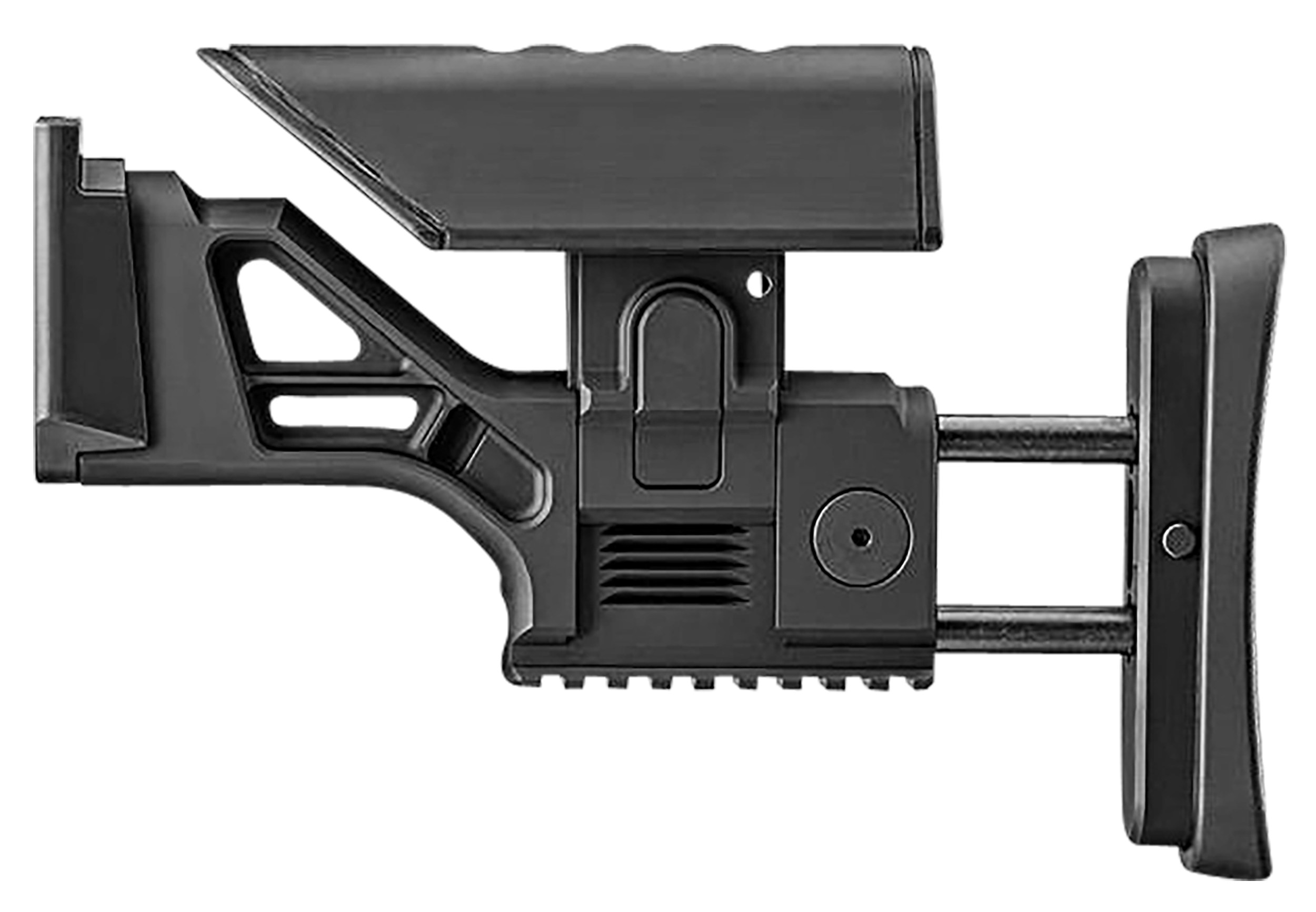 FN 20100566 SSR Rear Stock Assembly  Black Aluminum, Fully Adjustable for FN SCAR 16S/17S