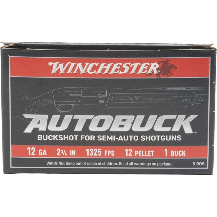 Winchester AutoBuck 12 GA 2.75" #1 Buck 12 Pellet 5rd Box