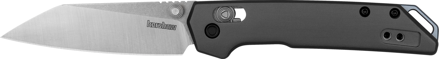 Kershaw 2051R Iridium Mini 3" Folding Reverse Tanto Plain Stonewashed D2 Steel Blade, Gray Anodized Aluminum Handle