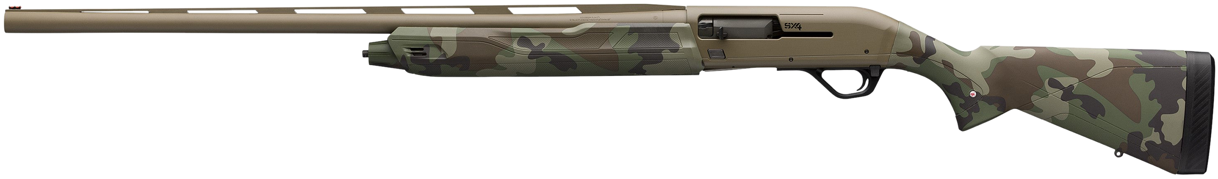 Winchester Repeating Arms 511313292 SX4 Hybrid Hunter 12 Gauge 3.5" Chamber 4+1 2.75" 28", FDE Cerakote Rec/Barrel, Woodland Camo Furniture, Fiber Optic Front Sight Left Hand