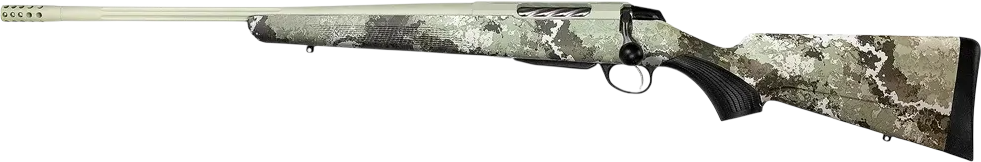 Tikka JRTXVW47124 T3x Lite 7mm PRC 3+1 24.40" Midnight Bronze Cerakote Fluted Threaded Barrel & Drilled & Tapped Receiver, Veil Wideland Fixed Synthetic Stock, Left Hand