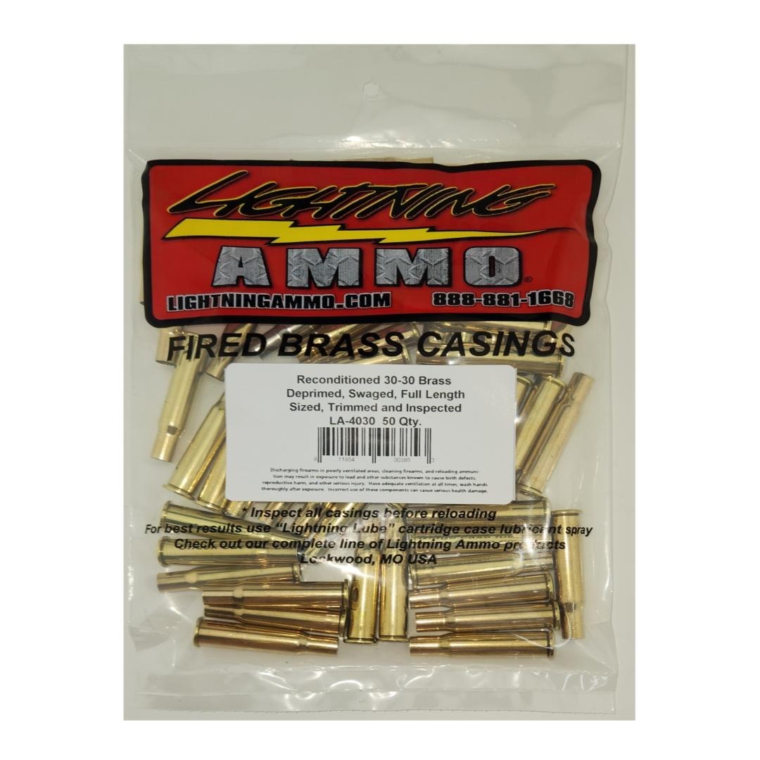 Lightning Ammo Reconditioned Ready to Load Brass 30-30 50/ct
