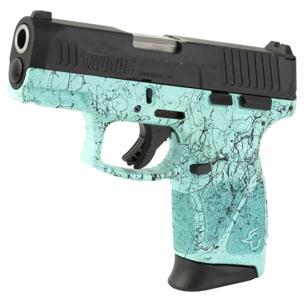 TAURUS G3C 9MM 3.26" PSTL 3-12RD CYAN SPLATTER BK/BK