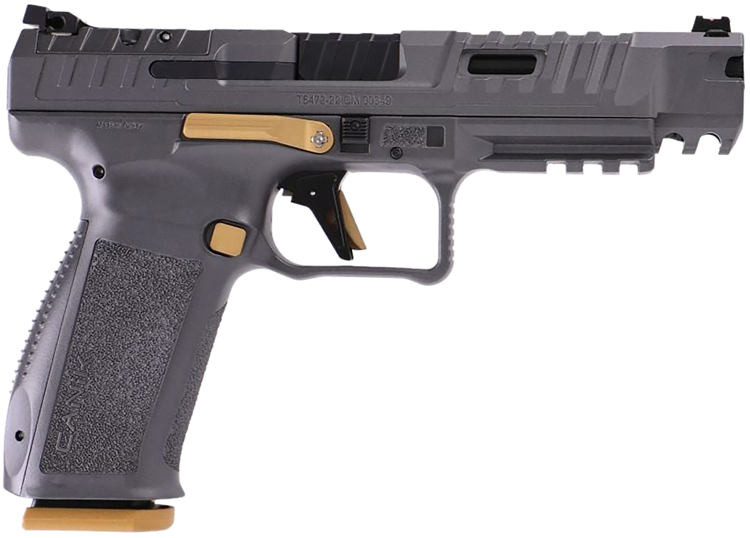 Canik HG6771TN SFx Rival 9mm Luger 10+1 5" Black Steel Barrel, Rival Gray Optic Cut/Serrated Steel Slide, Canik Grey Polymer Frame w/Picatinny Rail, Rival Grey Polymer Grip