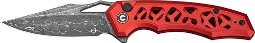 CIVIVI KNIFE ANAAKI 2.98" SKELETONIZED RED DAMASCUS