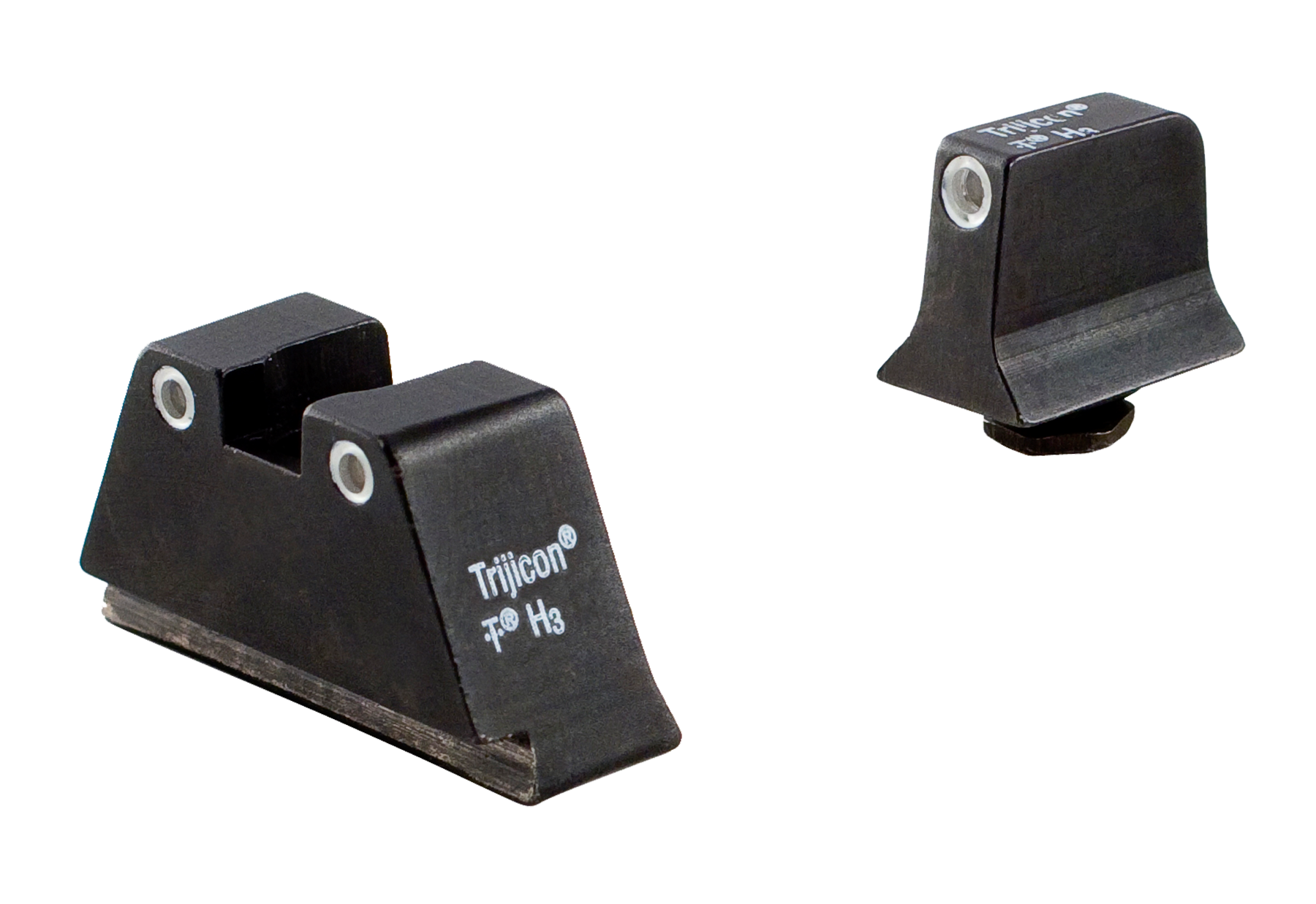 Trijicon 600649 Suppressor/Optic Height Sights Green/Tritium White Outline Front Sight-Green/Tritium White Outline Rear Sight Glock 17/17L/19 Standard Frame