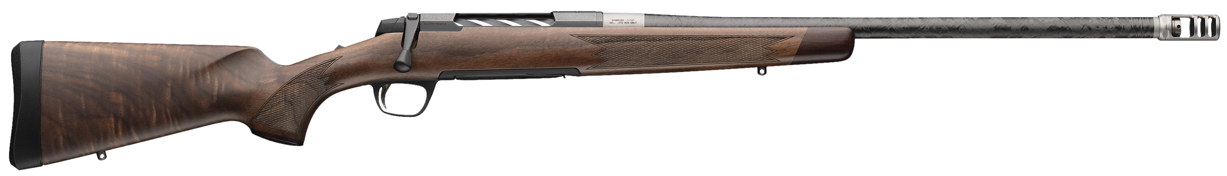 Browning 036090229 X-Bolt 2 Medallion 300 Win Mag 3+1 26" Carbon Fiber Wrapped Threaded Barrel, Matte Blued Drilled & Tapped Steel Receiver, Fixed Grade V/VI Walnut Stock, Recoil Hawg Muzzle Brake