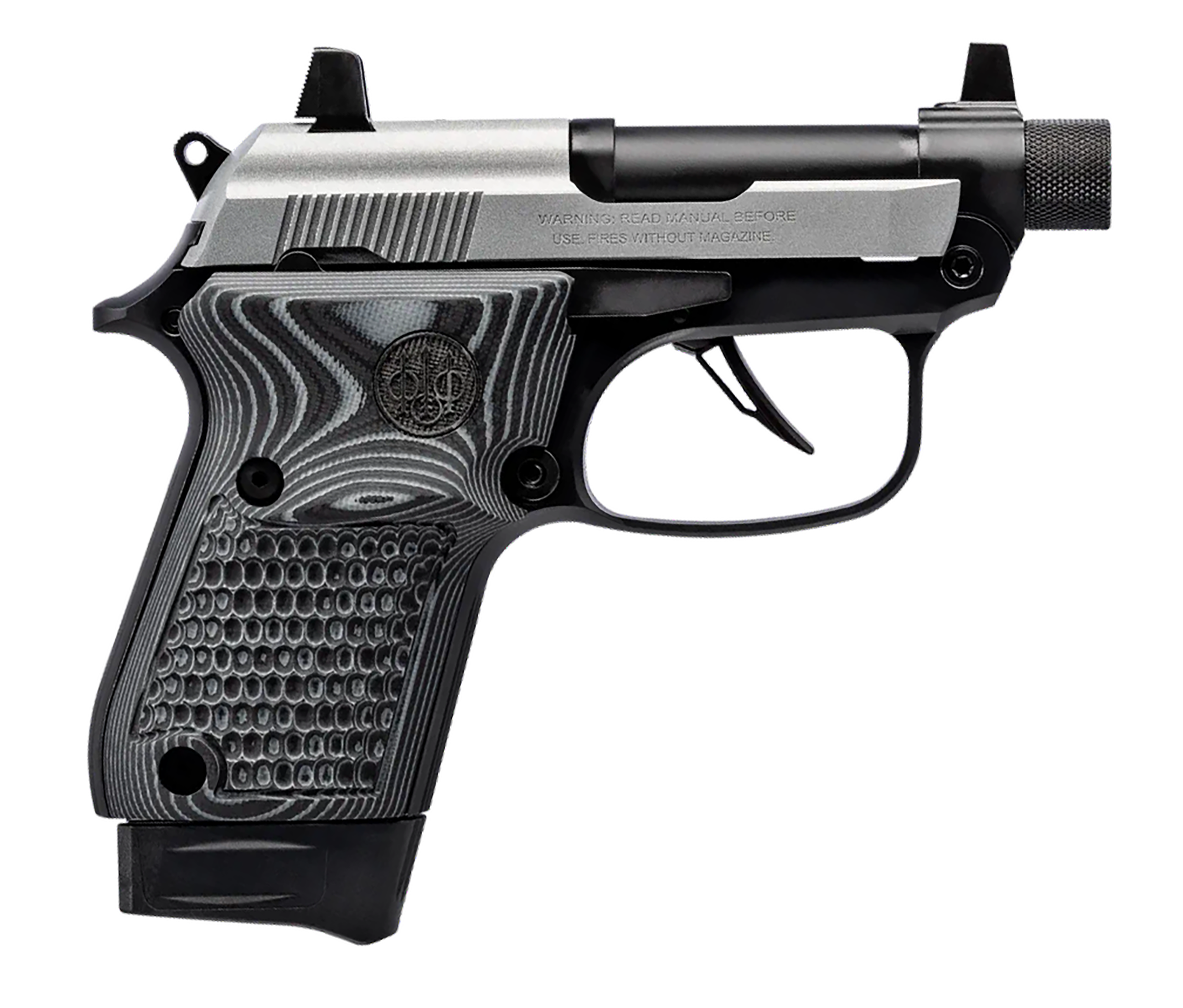 Beretta USA J20X22R8M3 20X Bobcat Bug Out Bag Micro Frame 22 LR 8+1 2.80" Black Threaded Tip-Up Barrel, Inox ELS/Serrated Slide, Black Polymer Frame w/Beavertail, Helica Texture Grip