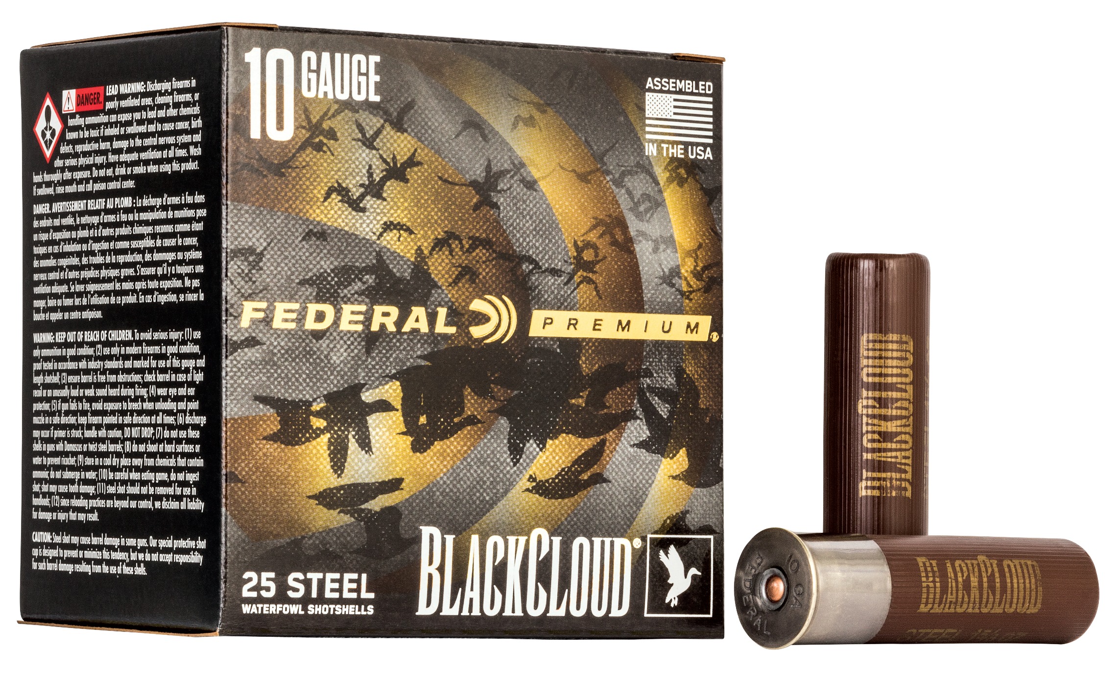 Federal PWBX107BB Black Cloud FS 10Gauge 3.50" 1 5/8oz BBShot 25 Per Box/10 Case