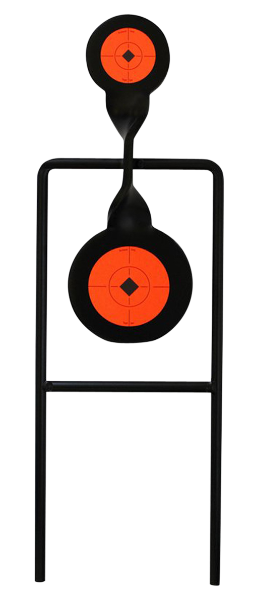 Birchwood Casey 46244 World of Targets Double Mag Handgun Black/Orange Steel Bullseye Standing