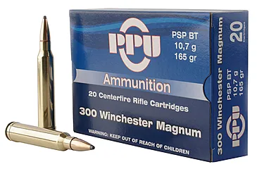 PPU 300 WIN MAG 165GR PSP BT 20RD BOX 10 BOXES PER CASE