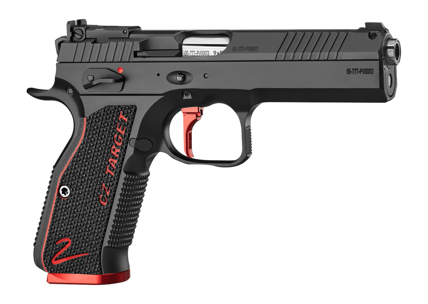 CZ-USA 91246 Shadow 2 Target 9mm Luger 17+1 5" Stainless Barrel, Black Nitride Steel Optic Ready/Serrated Slide, Black Steel Frame w/Beavertail, G10 Grip