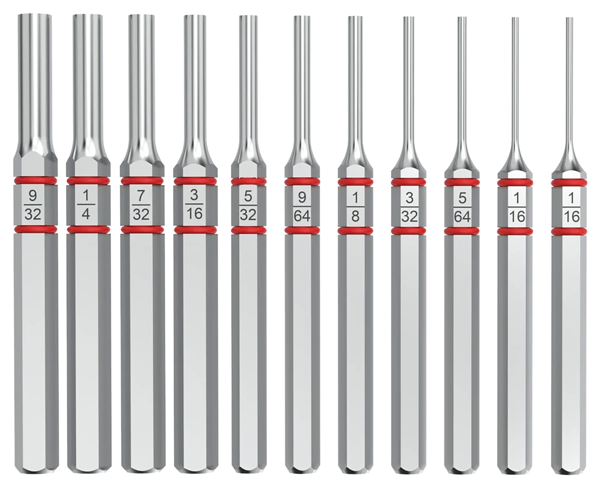 Real Avid AVAPKS Accu-Punch Standard Pin Punch Set Silver Steel Universal Firearm 11 Pieces