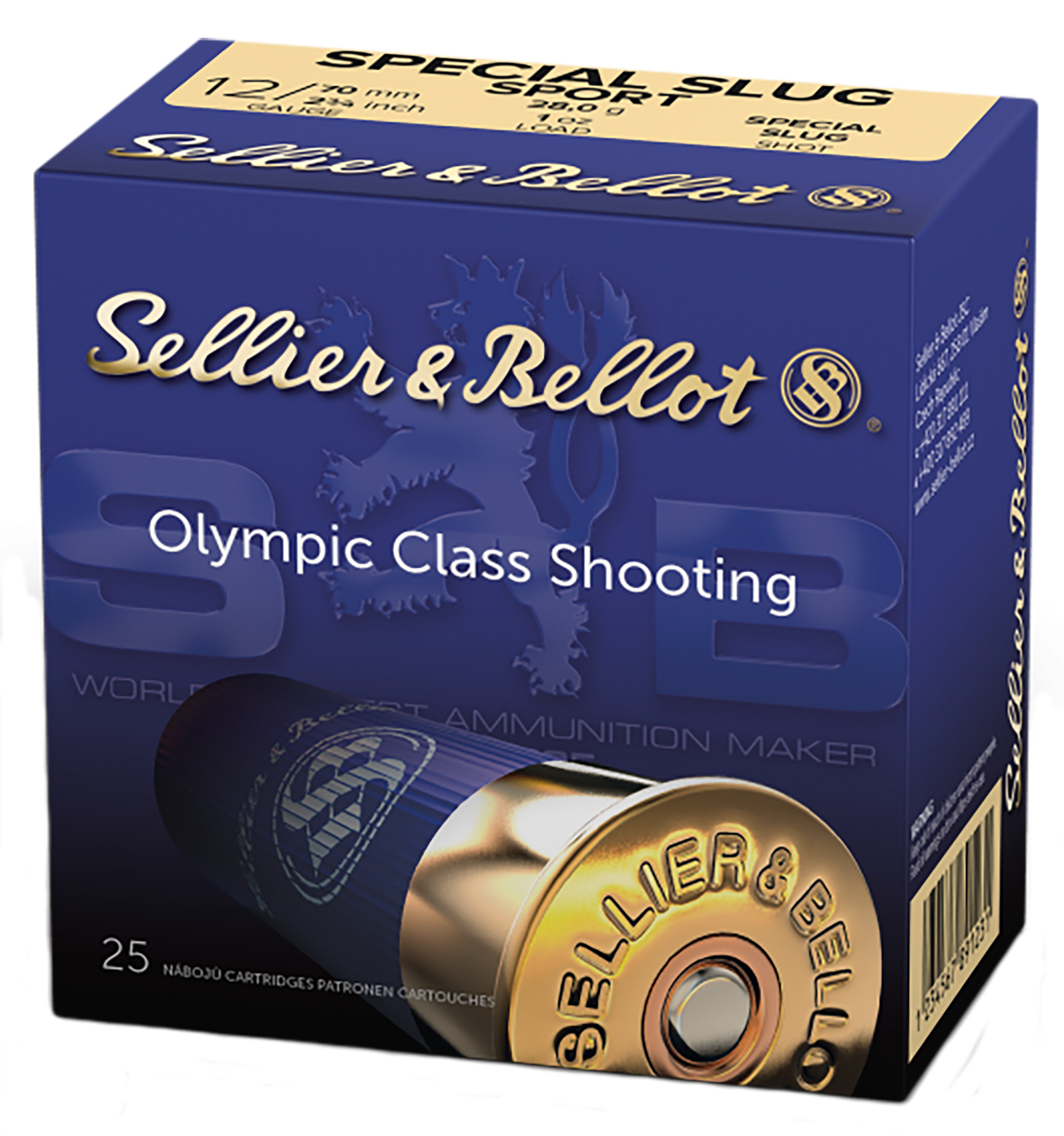 Sellier & Bellot SB12SLUG Shotgun  12Gauge 2.75" 1oz Rifled Slug Shot 25 Per Box/10 Case