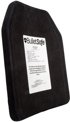 BULLETSAFE BALLISTIC LEVEL IV PLATE 7.7LBS SHOOTERS CUT