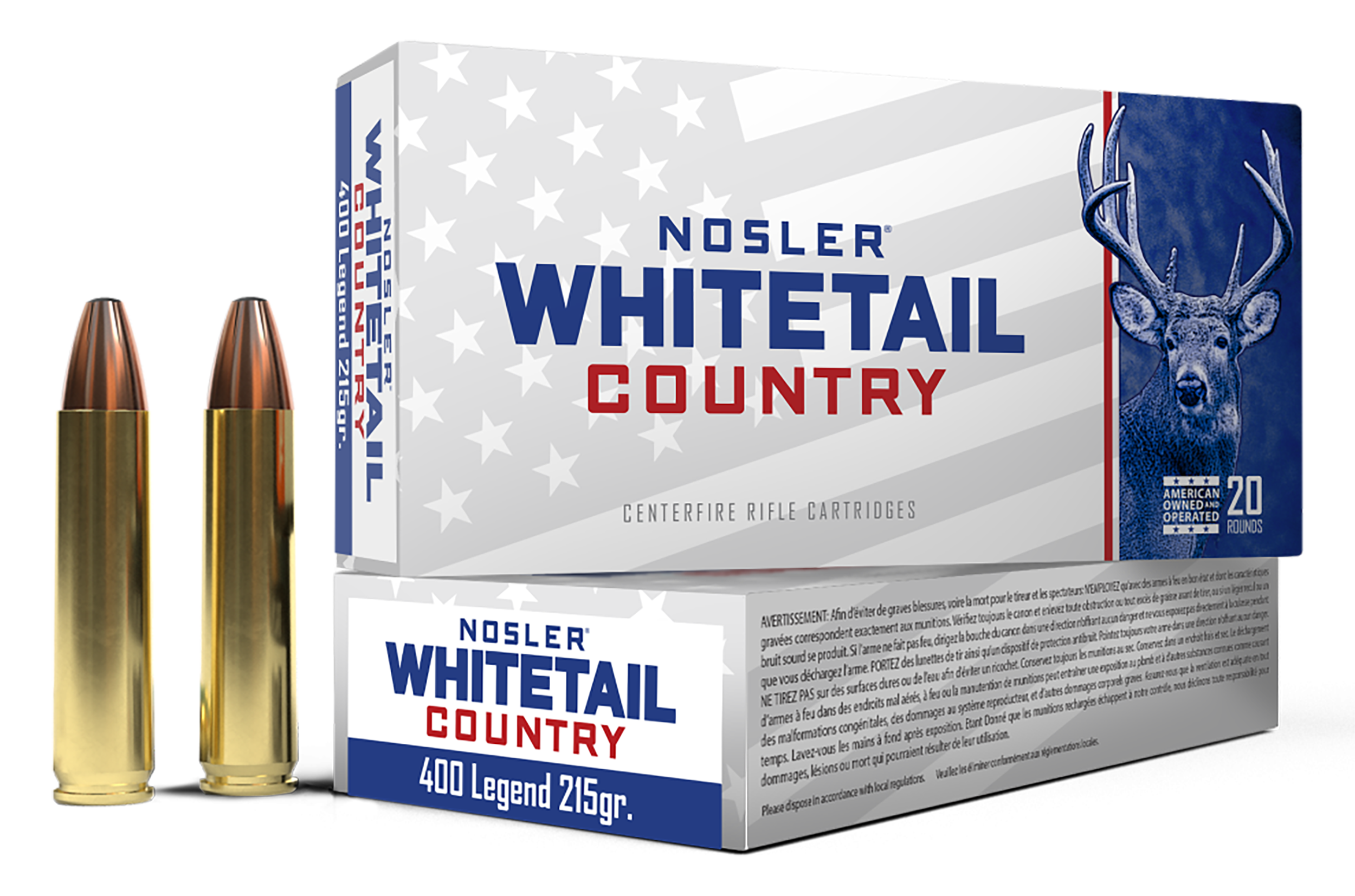 Nosler 40138 Whitetail Country  400Legend 215gr 20 Per Box/10 Case