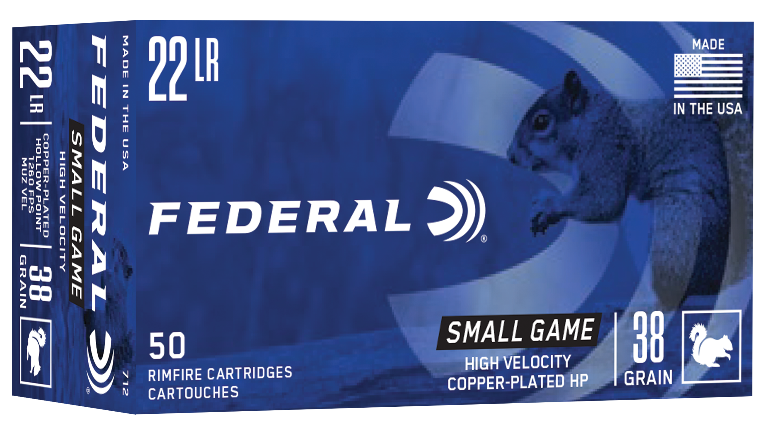 Federal 712   22LR 38gr Copper-Plated Round Nose 50 Per Box/ 100 Case