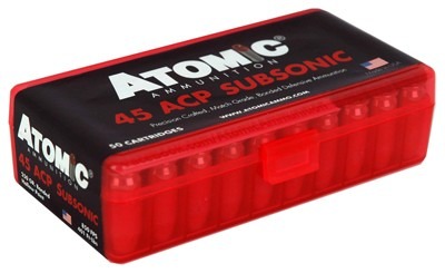 ATOMIC 45 ACP 250GR SUBSONIC JHP 50RD 10BX/CS
