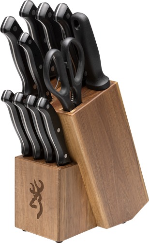 BROWNING KNIFE KITCHEN SET W/ BUTCHER BLOCK*