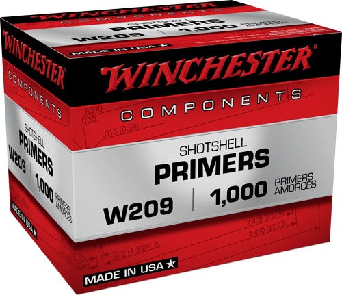 WINCHESTER PRIMERS 209 SHOTSHELL 5000 PACK CASE