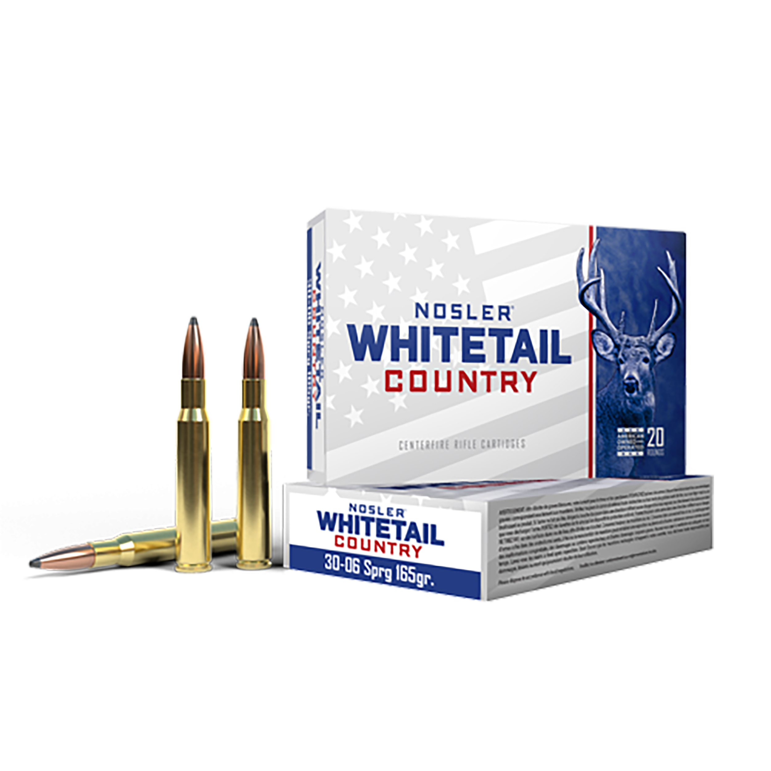 Nosler 40125 Whitetail Country 30-06Springfield 165gr Spitzer Boat Tail 20 Per Box/10 Case