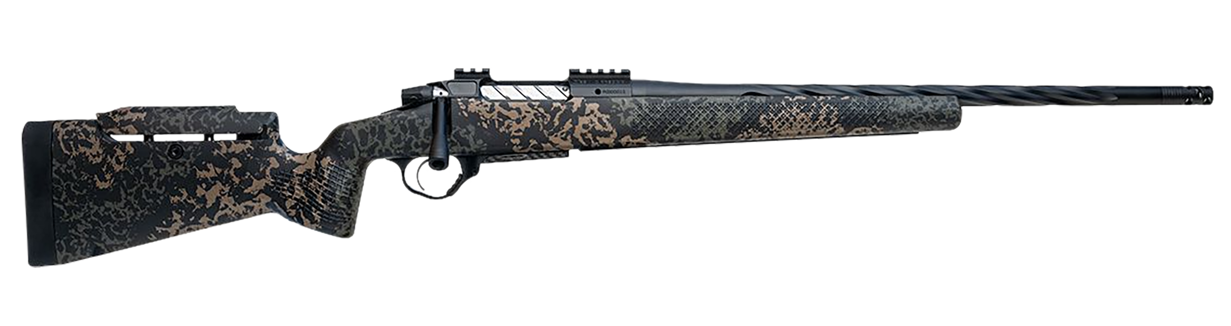 Seekins Precision 0011710237-F Havak PH3 6.5 PRC 24" Black Fluted Threaded Barrel, Black Picatinny Rail Steel Receiver, Adj Cheek Riser Woodland Shadow Synthetic Stock