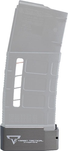 TARAN TI 308 PMAG BASE PAD +5/6 FLAT TITANIUM GRAY