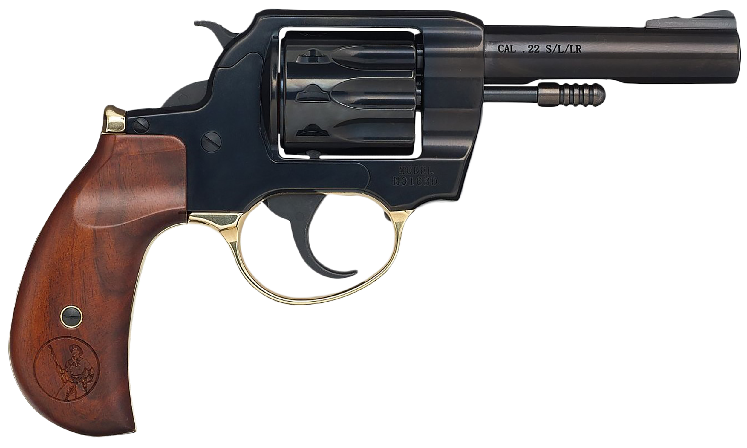 Henry H016BD Golden Boy  22 LR 10 Shot 4" Blued Steel Barrel, Cylinder, Blued Polished Steel Frame, Walnut Birdshead Grip, Transfer Bar Safety, Exposed Hammer