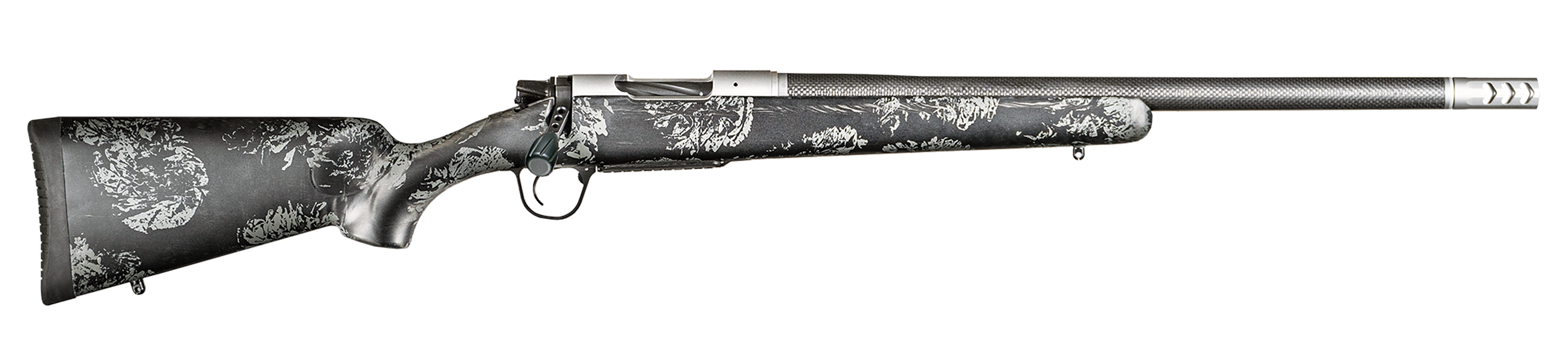 Christensen Arms 8010660000 Ridgeline FFT 375 H&H 3+1 24" Carbon Fiber Threaded Barrel, Stainless Steel Drilled & Tapped Receiver, Carbon w/Gray Accents Sporter FFT Carbon Fiber Stock