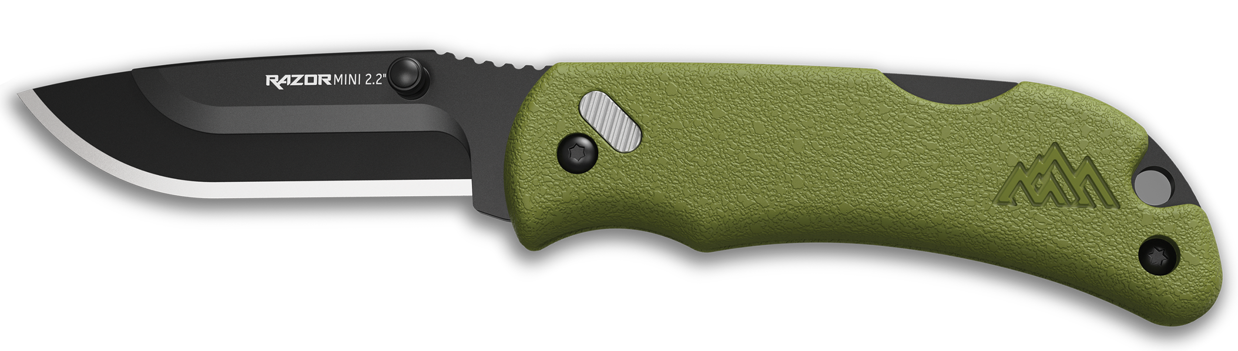 Outdoor Edge RMG222C RazorMini  2.20" Folding Plain 420J2 SS Blade OD Green ABS Polymer Handle