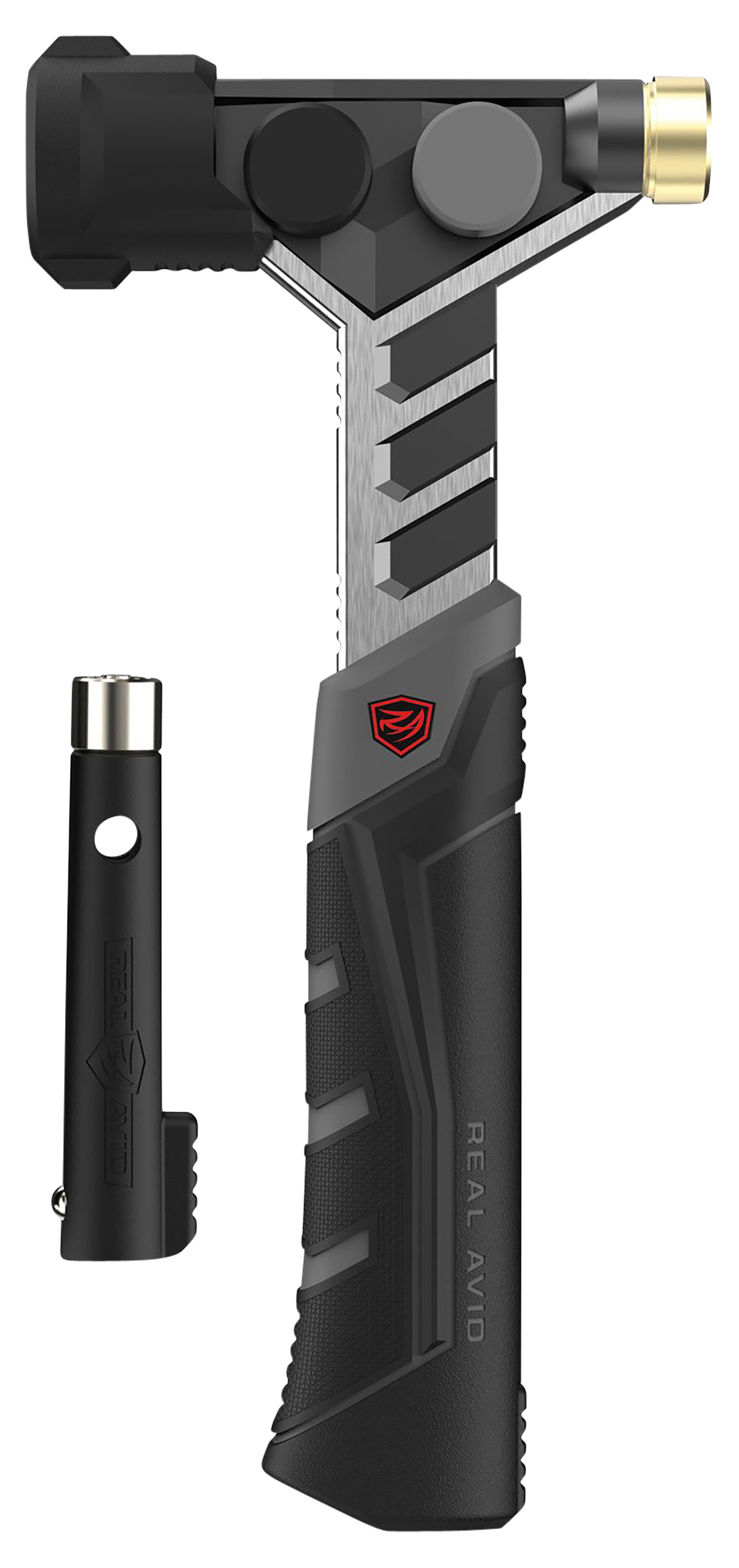 Real Avid AVARMHAM Armorer's Hammer Black/Stainless, Features Magnetic Pin Starter & Interchangeable Heads, Includes Roll-Pin Punch Starter