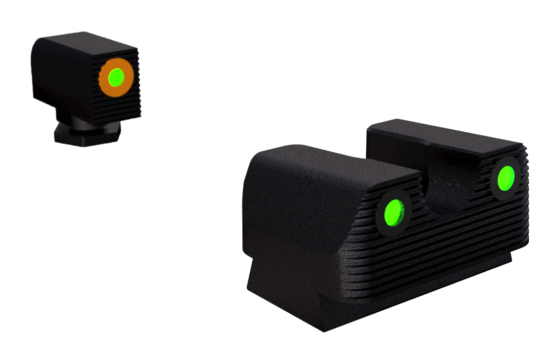 Rival Arms RA2A231G Night Sights for G42/G43/G48  Green Tritium Orange Outline Front Sight-Green Tritium Black Outline Rear Sight