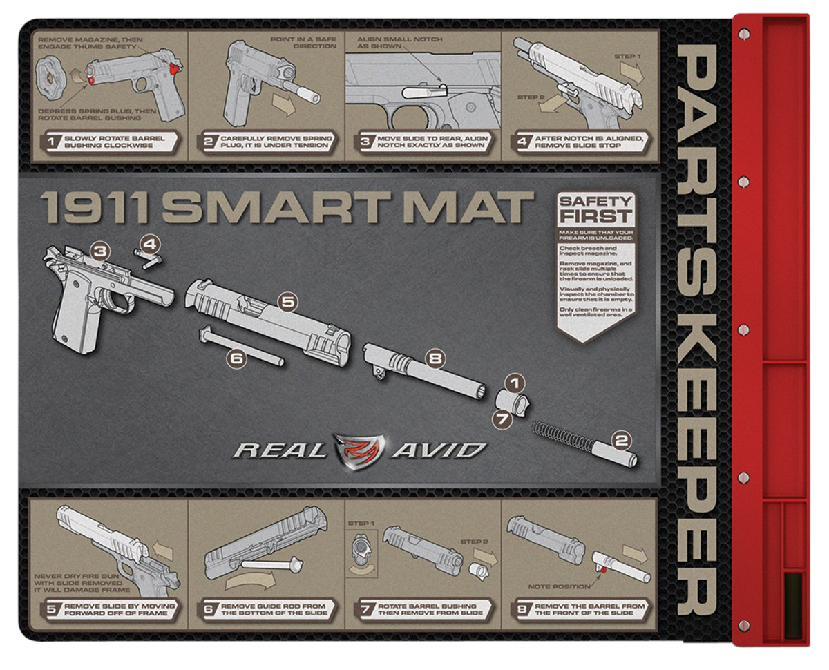 Real Avid AV1911SM 1911 Smart Mat Black/Red 19" x 16" 1911 Diagram Illustration