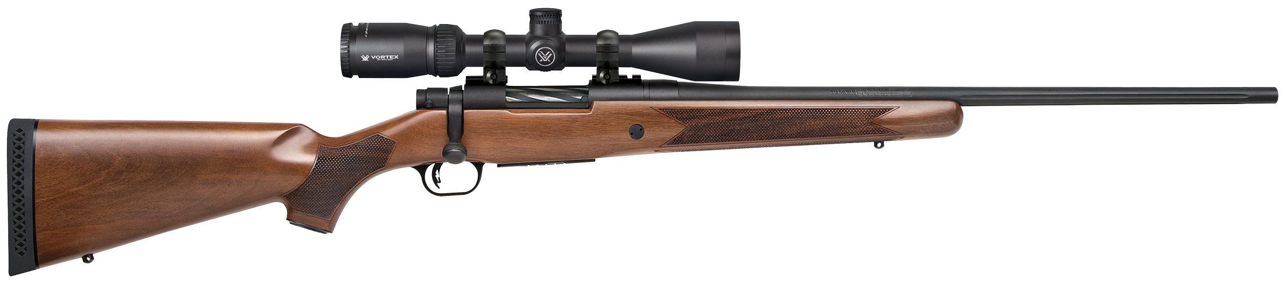 Mossberg 28028 Patriot  6.5 Creedmoor Caliber with 5+1 Capacity, 22" Fluted Barrel, Matte Blued Metal Finish & Walnut Stock Right Hand (Full Size) Includes Vortex Crossfire II 3-9x40mm Scope