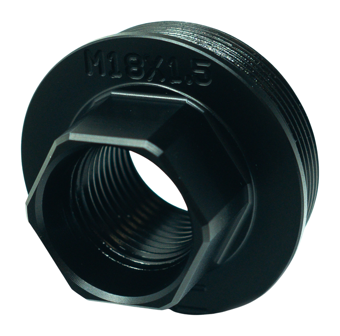 Faxon M18x1.5 Direct Thread to HUB Adapter Stainless