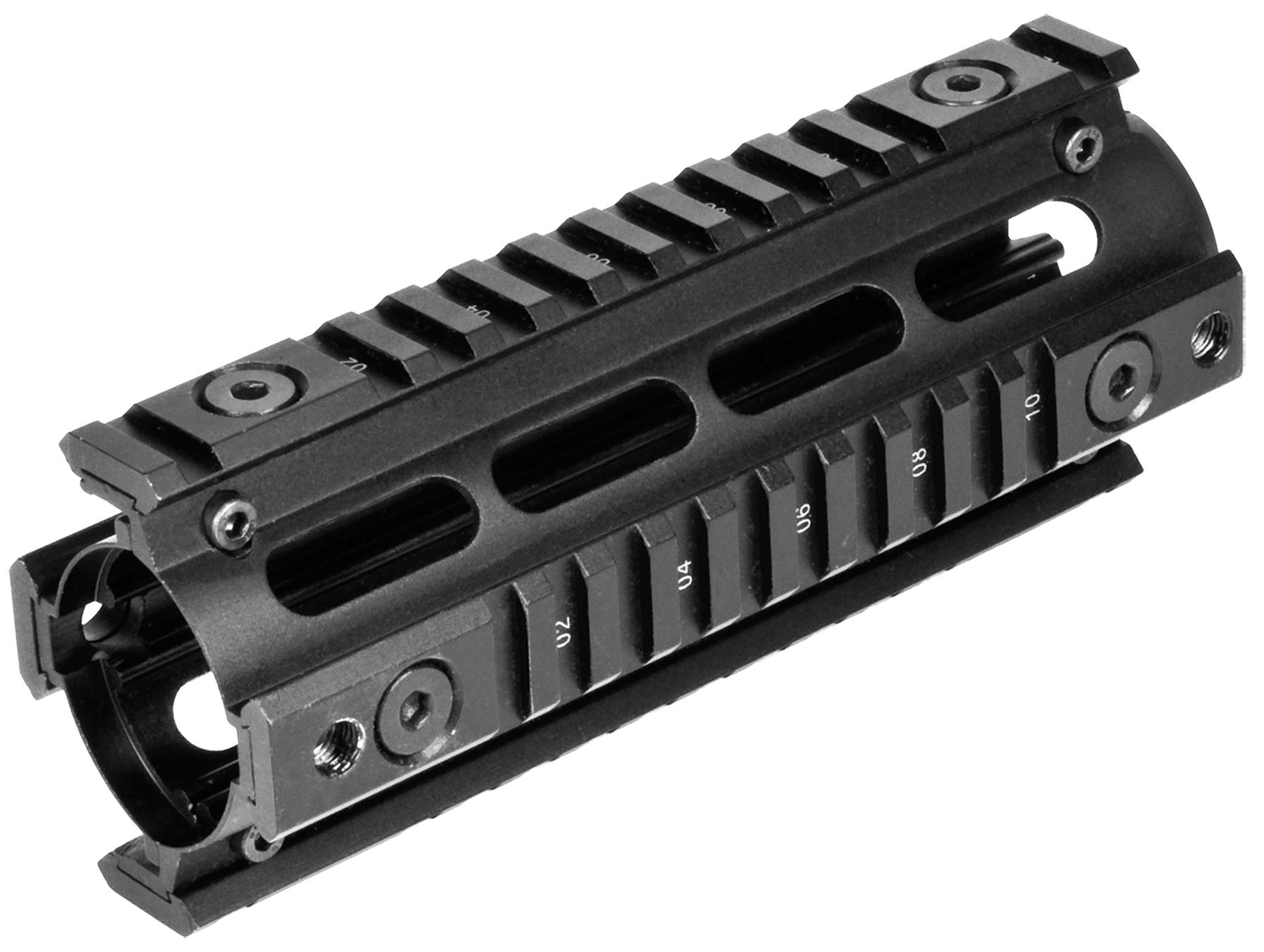 NcStar MAR4S Quad Rail Carbine Length AR-15 Black Hardcoat Anodized Aluminum 6.70"